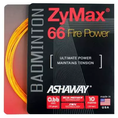 Ashaway Rogue Zymax 66 Fire Badminton String Set in Orange