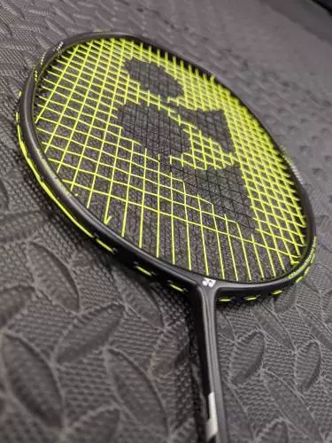 Yonex badminton racket strung with Yonex BG80 string