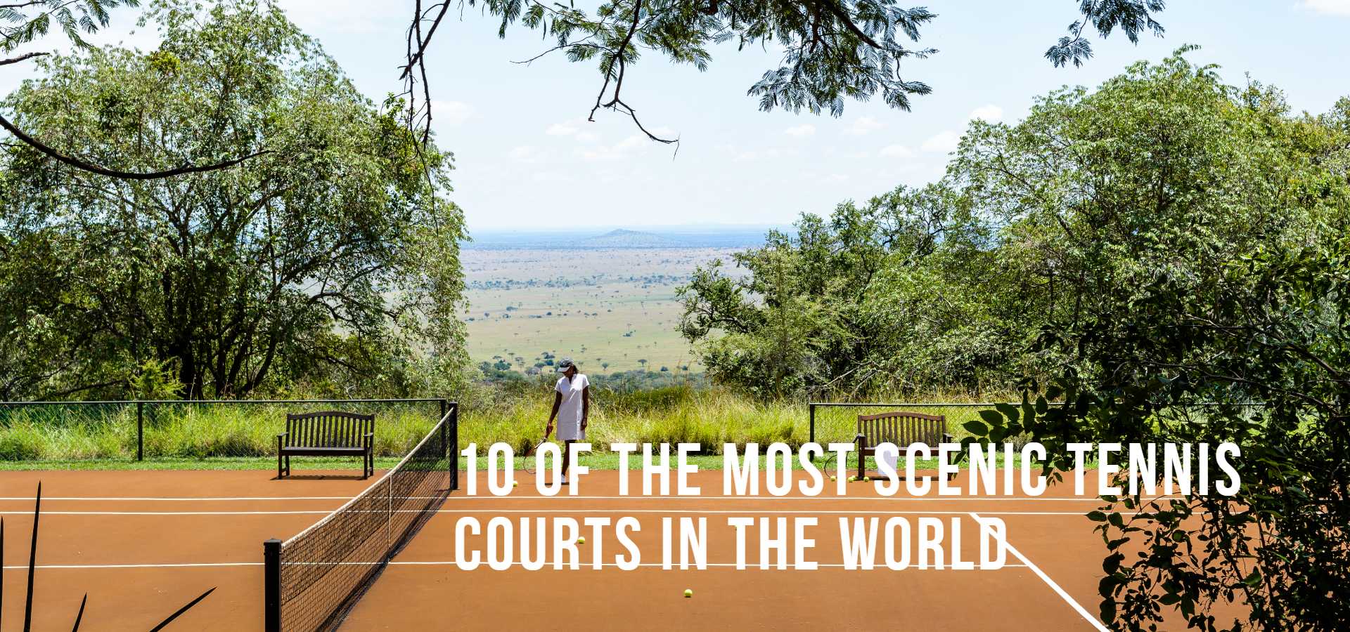Tennis court at Singita Sasakwa Lodge in the Serengeti National Park, Tanzania