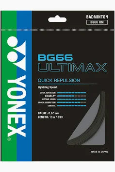 Yonex BG66 badminton string set in black